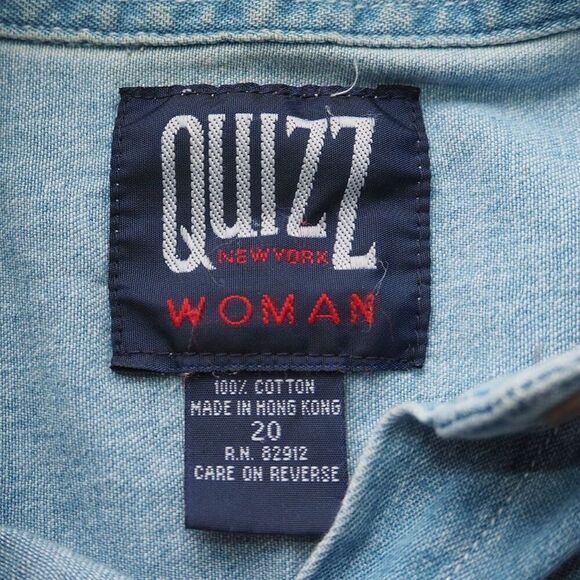 Quizz Vintage 90s "Noah Ark" Embroidered Denim SS Button Up Shirt Women's 20 - Picture 4 of 7